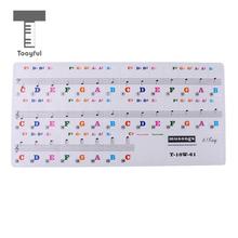 Tooytivas adesivo de teclado eletrônico de 61 teclas, decalque de letras para iniciantes, piano amador, acessório de prática de 23.5x11.5cm 2024 - compre barato