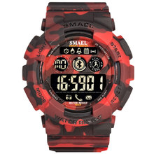 Smael-relojes deportivos militares para hombre, pulsera Digital con Bluetooth, de camuflaje, a la moda 2024 - compra barato