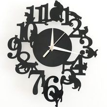 Европейские Горячие продукты, креативные настенные часы diy cat, настенные часы для учебы, спальни, украшения, настенные водонепроницаемые часы, кварцевые часы, бесплатная доставка 2024 - купить недорого
