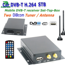 12 ~ 24 В автомобильный DVB-T ТВ-бокс разнообразие 2 антенны MPEG2 MPEG4 H.264 STB 2024 - купить недорого