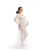Lace Long sleeve Maternity Photography Props Dresses For Pregnant Women Pregnancy Clothes Maternity Dresses For Photo Shoot 2019 2024 - buy cheap