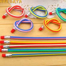 Free shipping 10pcs/lot  Cute Stationery Colorful Magic Bendy Flexible Soft Pencil with Eraser Student School Office supply 1601 2024 - buy cheap