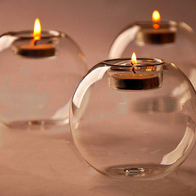 Castiçal de cristal de vidro, 10cm, mesa de velas, bola de vidro, suporte de velas, terrário, vaso de bauble, decoração de casa de casamento, atacado 2024 - compre barato