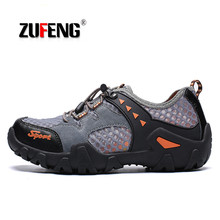 Sandálias de couro genuíno para homens, sapatos respiráveis de caminhada tamanho grande para áreas externas e montanhismo 2024 - compre barato