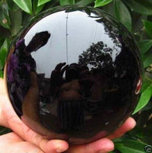 Esfera de obsidiana negra Natural, bola de cristal grande para piedra de sanación, 100MM + soporte 2024 - compra barato