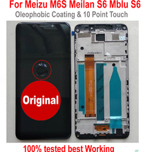 Sensor de vidro para meizu m6s meilan, montagem de tela lcd touch 100% original de vidro novo para meizu m6s meilan s6 mblu s6 m712h m712q + quadro 2024 - compre barato