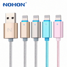 NOHON 150cm LED SMART Aluminum alloy USB cable For iPhone X 8 7 5 5S 6 Plus 8P 6S ipad 4 Air data charger cable IOS  7 8 9 10 11 2024 - buy cheap