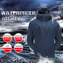 Outdoor Waterproof jacket men Hiking clothing Softshell jacket 3 layer PU coating fabric Hiking jacket Light Rainproof suit 2024 - buy cheap
