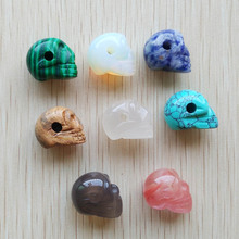 2018 fashion assorted natural stone mixed carved skull skeleton head charms pendants for jewelry making 8pcs/lot  Wholesale free 2024 - buy cheap