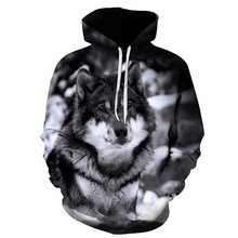 BIAOLUN New wolf hoodies Men's hoodie autumn Winter hip hop hoody Tops Casual Brand 3D wolf head Hoodie Sweatshirt S-6XL 2024 - buy cheap