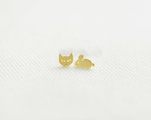 Модные кошки и мышки милые сережки-шпильки животных композитный серьги-гвоздики 2024 - купить недорого