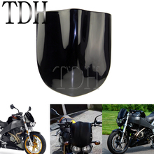 Tela de carenagem frontal, para-brisa preto de motocicleta, defletor, ar, para harley, corridas, dirt bike, estilo buell personalizado 2024 - compre barato