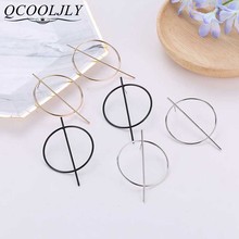 Fashion New Big Hoop Earrings For Women Round Circle Golden Silver Color Earrings Punk Statement Geomeric Earrings For Brincos 2024 - buy cheap