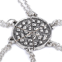 Free Shipping 18pcs/lot Best Friend Necklace Pizza Pendant Necklace Alloy Jewelry For Friends Gifts 2024 - buy cheap