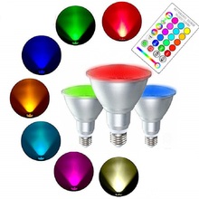 80 pçs/lote E27 RGB led par30 lâmpada AC85-265V IP65 10w ao ar livre RGB led par30 holofotes à prova d' água 2024 - compre barato