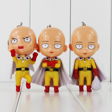 10cm 3pcs/lot Anime One Punch Man Saitama Sensei PVC Figure Cool Collectible Toys Doll With Keychain Free shipping 2024 - buy cheap