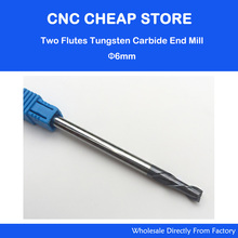 2PCS 2 Two Double flutes HRC55 extra long shank length 100mm tungsten carbide end mill bit CNC milling cutter Lengthen 6*6*15mm 2024 - buy cheap