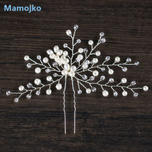 Mamojko Fashion Beads Pearl Bride Hairpins Comb for Hair Women Flower Hair Pin Stick Wedding Dress Accessories Head Jewelry 2024 - buy cheap