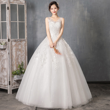 Wedding Dress Lace Up Ball Gowns New Bride Embroidery Wedding Dresses Women Luxury Flower Dress 2024 - buy cheap