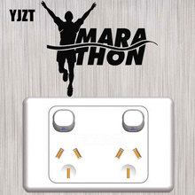 Yjzt marathon corrida atleta decoração doméstica adesivo interruptor de vinil decalque de parede 8ss-2415 2024 - compre barato