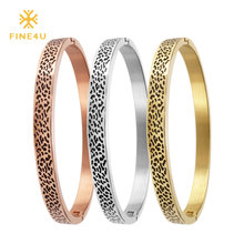Fine4u b091 pulseira com punho esmaltado 316l aço inoxidável pulseiras & braceletes para homens mulheres casal pulseiras abertas 3 cores escolhas 2024 - compre barato