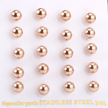 LUXUKISSKIDS 3-10mm Stainless Steel Ball Earrings(10pair/lot) Rose gold Stud Earings Korean For Women Fashion Jewelry pendientes 2024 - buy cheap