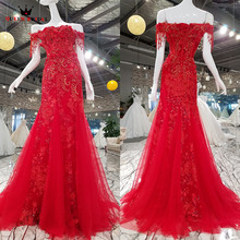 Custom Made Sexy Mermaid Evening Dresses Red Lace Beaded Crystal Prom Dress Gowns 2021 New Vestido De Festa QUEEN BRIDAL KC08 2024 - buy cheap