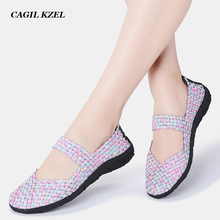 CAGILKZEL 2019 Spring Women Flats Shoes Hand Made Woven Slip on Ladies Casual Shoes Creepers Woman Shoes zapatillas mujer 2024 - buy cheap
