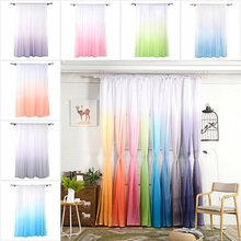 Gradient Print Voile Sheer Curtains For Living Room Bedroom Kitchen Home Decorative Tulle On Windows Screening Sheer Valances 2024 - buy cheap
