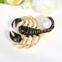 2019 Alloy Metal Black Crab Scorpion Enamel Brooches For Women And Men Animal Banquet Weddings Brooch Scarf Pins Gift 2024 - buy cheap