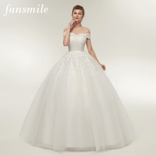 Fansmile-Vestido de novia de talla grande, Encaje Vintage, de boda, Bola de tul, personalizado, Envío Gratis FSM-141F, 2020 2024 - compra barato