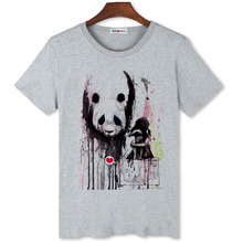 Мужская забавная футболка BGtomato, акварельная футболка в стиле панды, летняя модная хипстерская футболка с принтом в стиле панды, с коротким рукавом 2024 - купить недорого