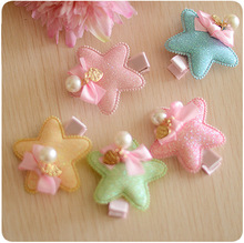 Wholesale 30pcs Fashion Cute Glitter Star Girls Hairpins Solid Kawaii Pink Bow Pearl Star Hair Clips Headwear Hair Accessories 2024 - buy cheap