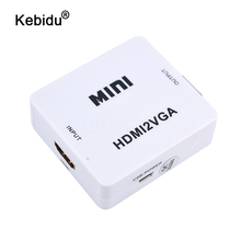 kebidu Video Converter HD 1080P Mini adpater 3.5mm Jack Audio Output HDMI-compatible to VGA Adapter Connector For Laptop to HDTV 2024 - buy cheap