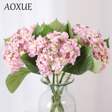 AOXUE-Hortensia de simulación de flor falsa para boda, decoración del hogar, hotel, accesorios de tiro, Hortensia, novedad 2024 - compra barato