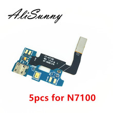 AliSunny 5 шт. зарядный порт гибкий кабель для SamSung Note 2 N7100 USB док-станция разъем микрофон запасные части 2024 - купить недорого