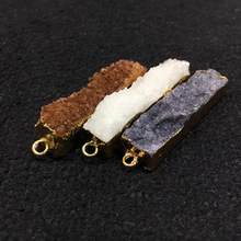 Colgante de cristal Natural para collar con amuleto para mujer, piedra de cuarzo Irregular brasileña, naranja y blanca, sin cadena 2024 - compra barato