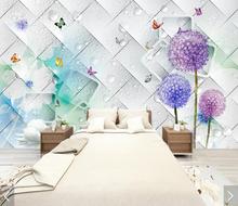 3d dandelion flor papel de parede murais sala de estar casa mural da parede decalques rolos personalizado impresso foto wallpapers 2024 - compre barato