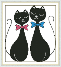 Набор для вышивки крестиком с изображением черной кошки 14ct 11ct 2024 - купить недорого