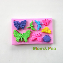 Mom & Pea 0534 Frete Grátis Borboleta Libélula Em Forma de Molde de Silicone Bolo Decoração Fondant Bolo 3D Mold Food Grade 2024 - compre barato