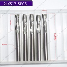 5mm*17mm,5pcs,Free shipping 2 Flutes End Mill,CNC machine milling Cutter,Solid carbide woodworking tool,PVC,MDF,Acrylic,wood 2024 - buy cheap