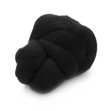 50g Black Needle Felting Wool Dyed Wool Tops Roving Wool Fiber For Handmad DIY Sewing Needlework Felting Projects Crafts 2024 - buy cheap