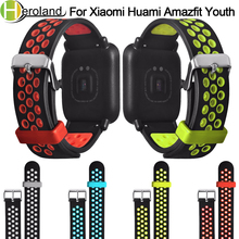 Браслет Силиконовый 20 мм ремешок для часов Huami Amazfit Bip Youth ремешок для часов Замена для Xiaomi Huami Bip BIT PACE Lite Youth запястье 2024 - купить недорого
