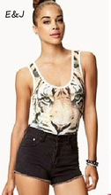 Free shipping Siamese tight stretch tiger pattern design tank top Tigers vest bodysuits swim suits tiget jumpsuit. N299 2022 - compra barato