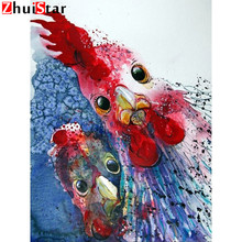 Diamond Embroidered Rooster Diamond Painting Animal Cross Stitch Diamond Mosaic Cartoon Picture Rhinestone Home ZWQ 2024 - buy cheap