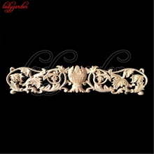 Carving Natural Wood Appliques For Furniture Wood Applique Furniture Cabinet Head Flower Background Wall Decorative Home Decor 2024 - buy cheap