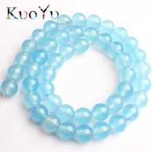 AA Natural Stone Blue Chalcedony Beads Round Loose Stone Bead For DIY Making Bracelet Necklace Jewelry 15''Strand 6/8/10/12mm 2024 - buy cheap