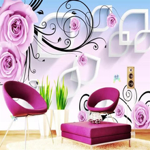 Papel de parede decorativo com rosa 3d, pintura de parede com diamantes 2024 - compre barato