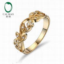 CaiMao-anillo de compromiso de diamante de corte completo, anillo de boda, joyería, oro amarillo de 14kt/585, 0.13ct 2024 - compra barato