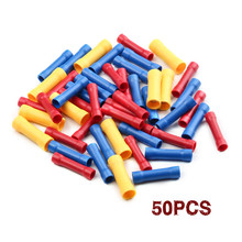 50Pcs Insulated Crimp Terminals Butt Wire Connectors Electrical Wire Cable Crimping Terminal Connector Assortment Kit 2024 - buy cheap